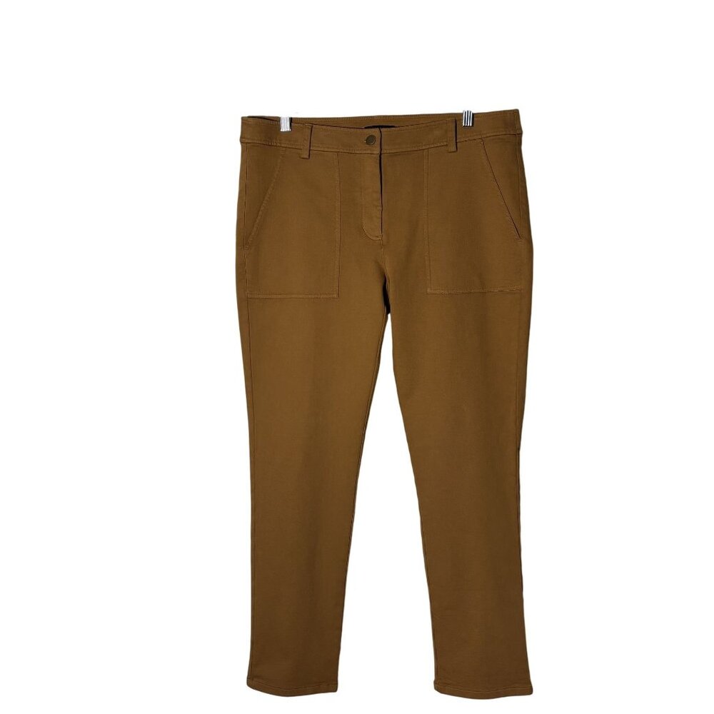 Eileen Fisher Clay Organic Cotton Straight-Leg Pants With Front Patch Pockets - Picture 3 of 14